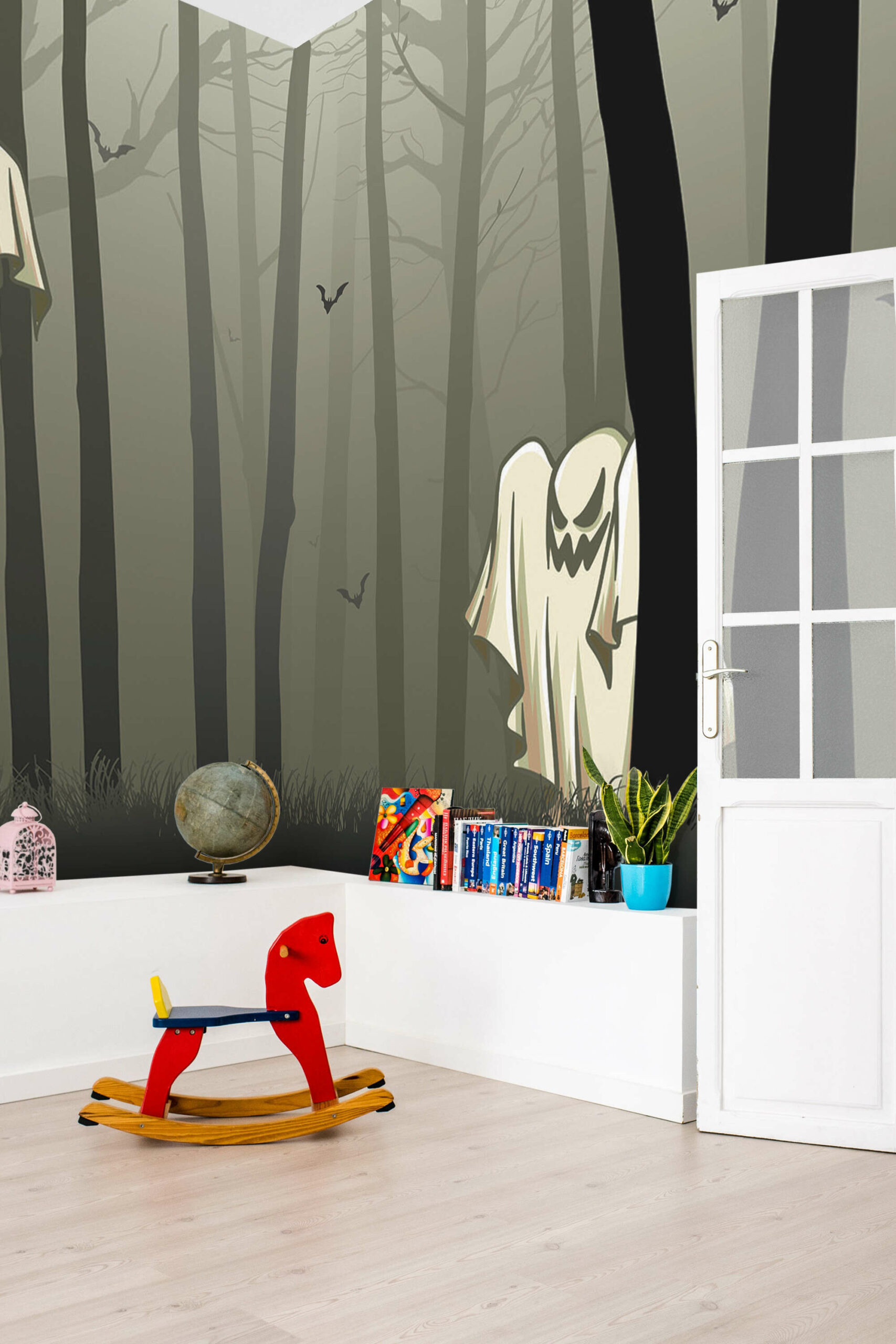 Spooky Halloween Forest Wall Mural - Peel and Stick or Non-Pasted