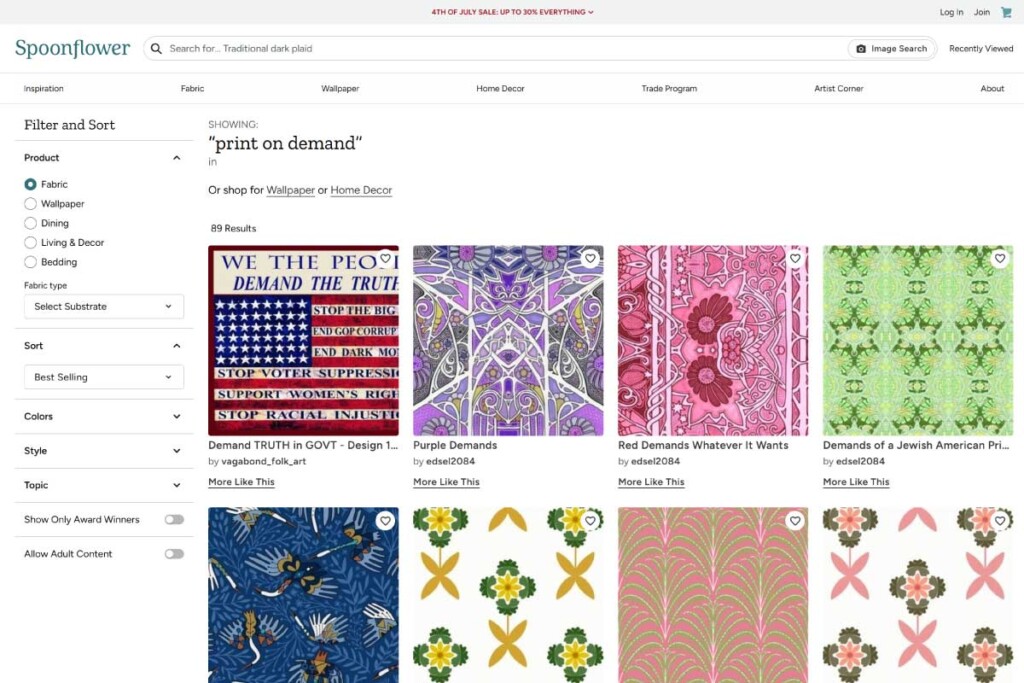 spoonflower print on demand wallpaper service