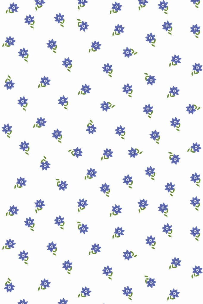 Pattern repeat of Starflower removable wallpaper design