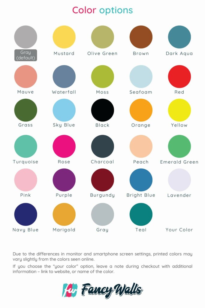 Custom color choices for Stars wallpaper for walls