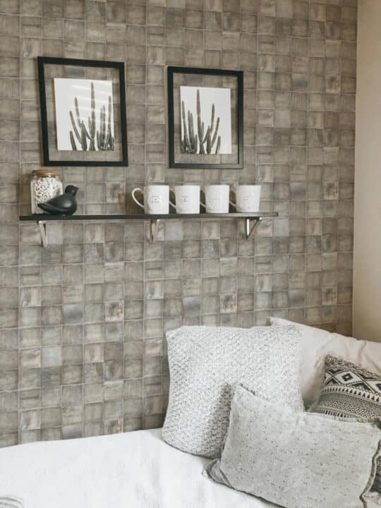 Rustic faux tile peel and stick removable wallpaper