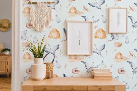 stork peel and stick wallpaper