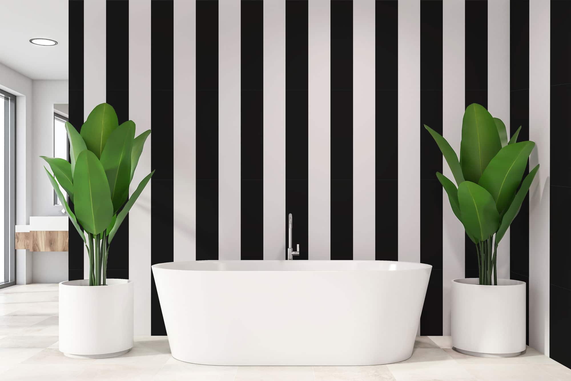 black and white striped removable wallpaper