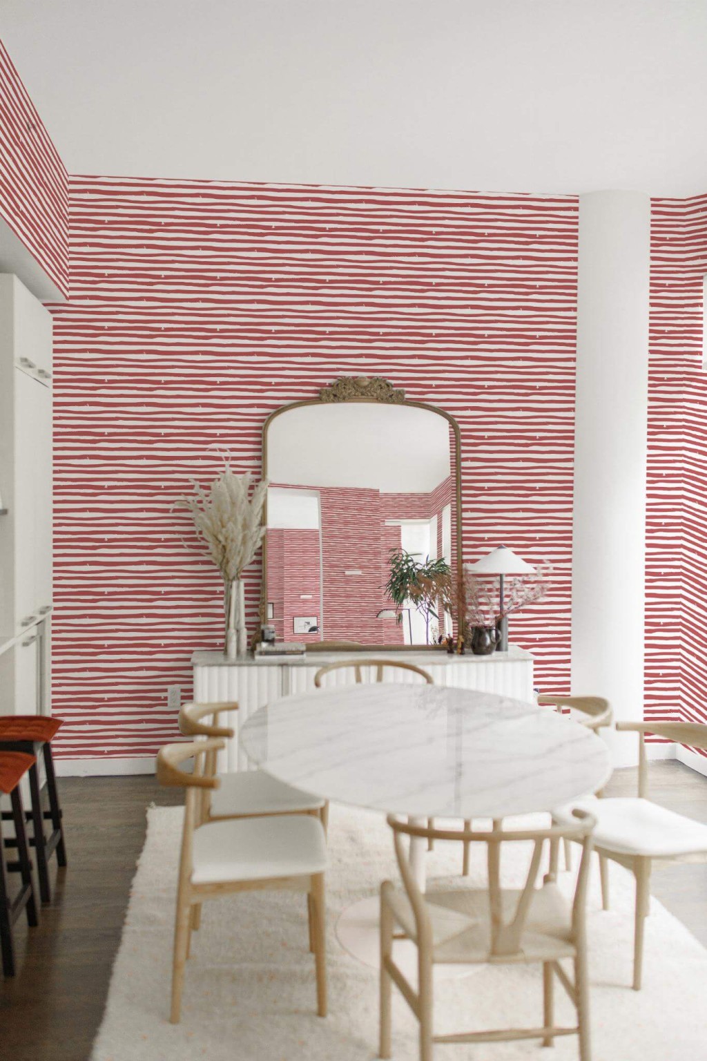 Horizontal striped Peel and Stick Wallpaper or Unpasted
