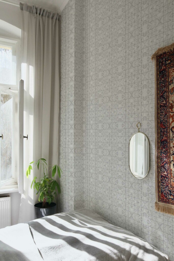 Traditional Whispering Grey Tiles wallpaper from Fancy Walls