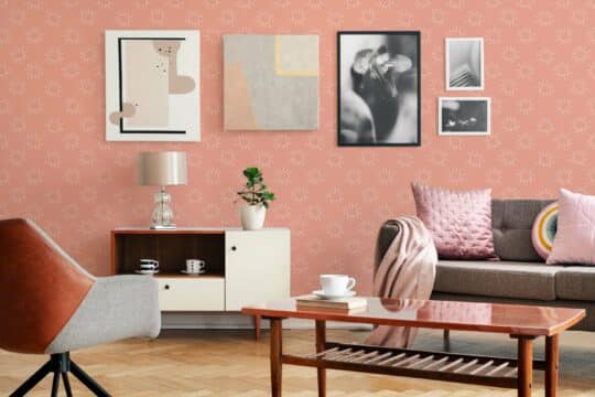 sun pink traditional wallpaper