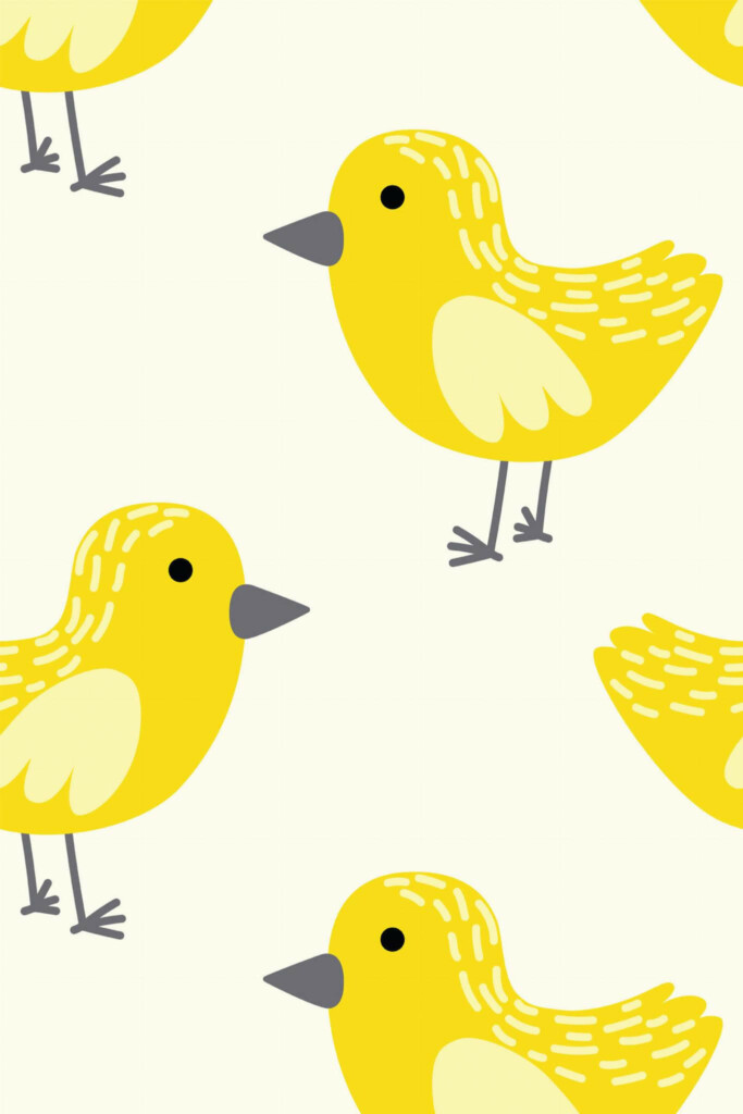 Pattern repeat of Sunny Tweet removable wallpaper design