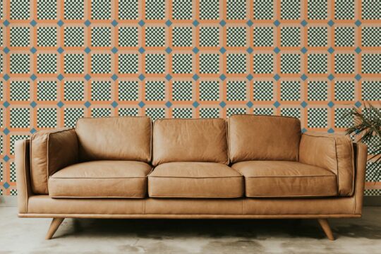 Sunset Squares for accent wall by Fancy Walls