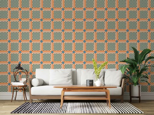 Tangerine Tessellation removable wallpaper by Fancy Walls