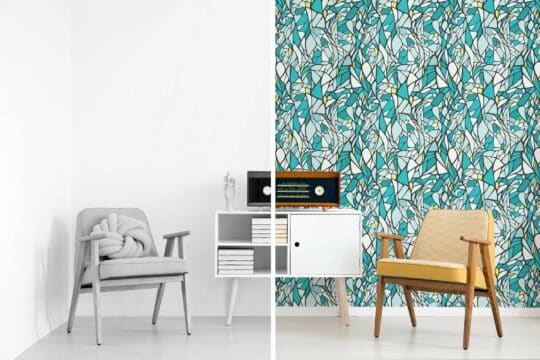 teal contemporary unpasted wallpaper