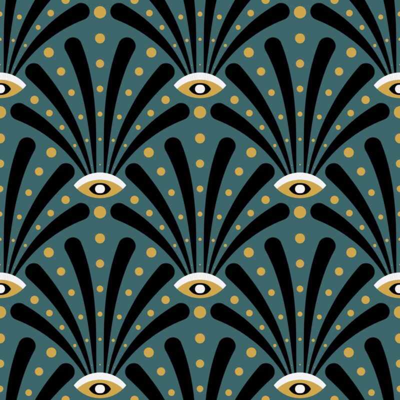 Art deco eyes Wallpaper Peel and Stick or NonPasted