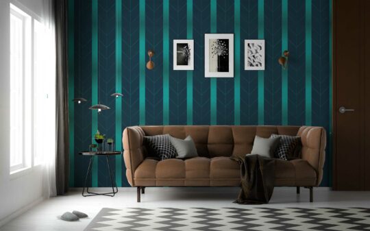 Non-pasted Teal Elegance wallpaper for walls from Fancy Walls