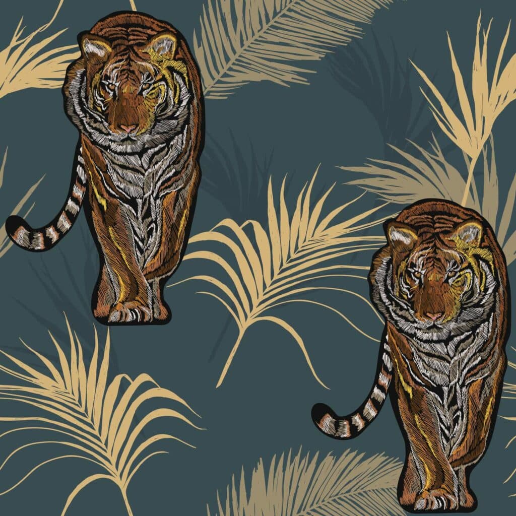 Tropical tiger wallpaper - Peel and Stick or Traditional