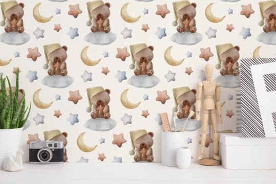 teddy bear peel and stick wallpaper