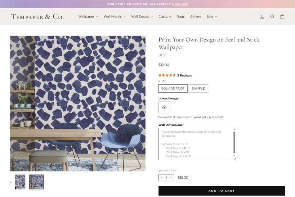 Tempaper print on demand wallpaper service