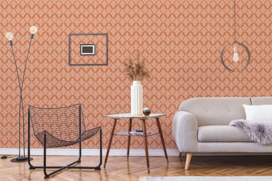 Terracotta Deco Delight removable wallpaper by Fancy Walls