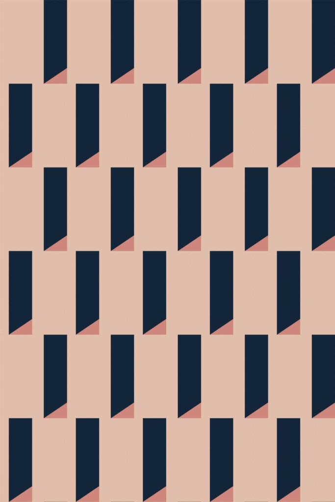 Pattern repeat of Terracotta Dimensional Depth removable wallpaper design