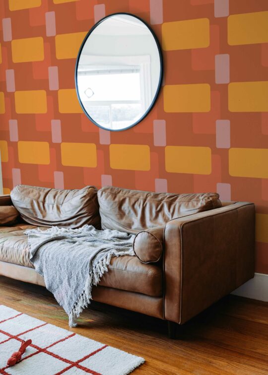 Terracotta Geometric style for accent walls by Fancy Walls