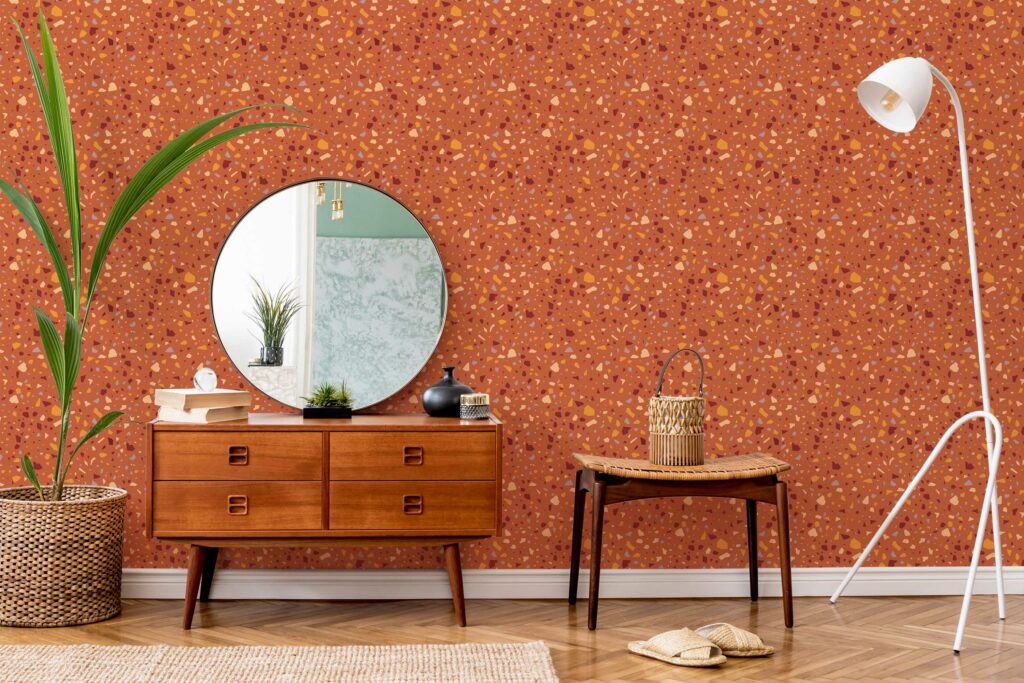 Terracotta Terrazzo eclectic style for living rooms by Fancy Walls