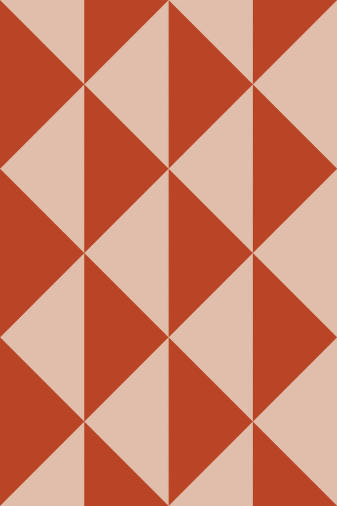 Pattern repeat of Terracotta Triangular Blend removable wallpaper design