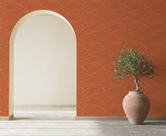 Abstract Terracotta Lines traditional wallpaper by Fancy Walls