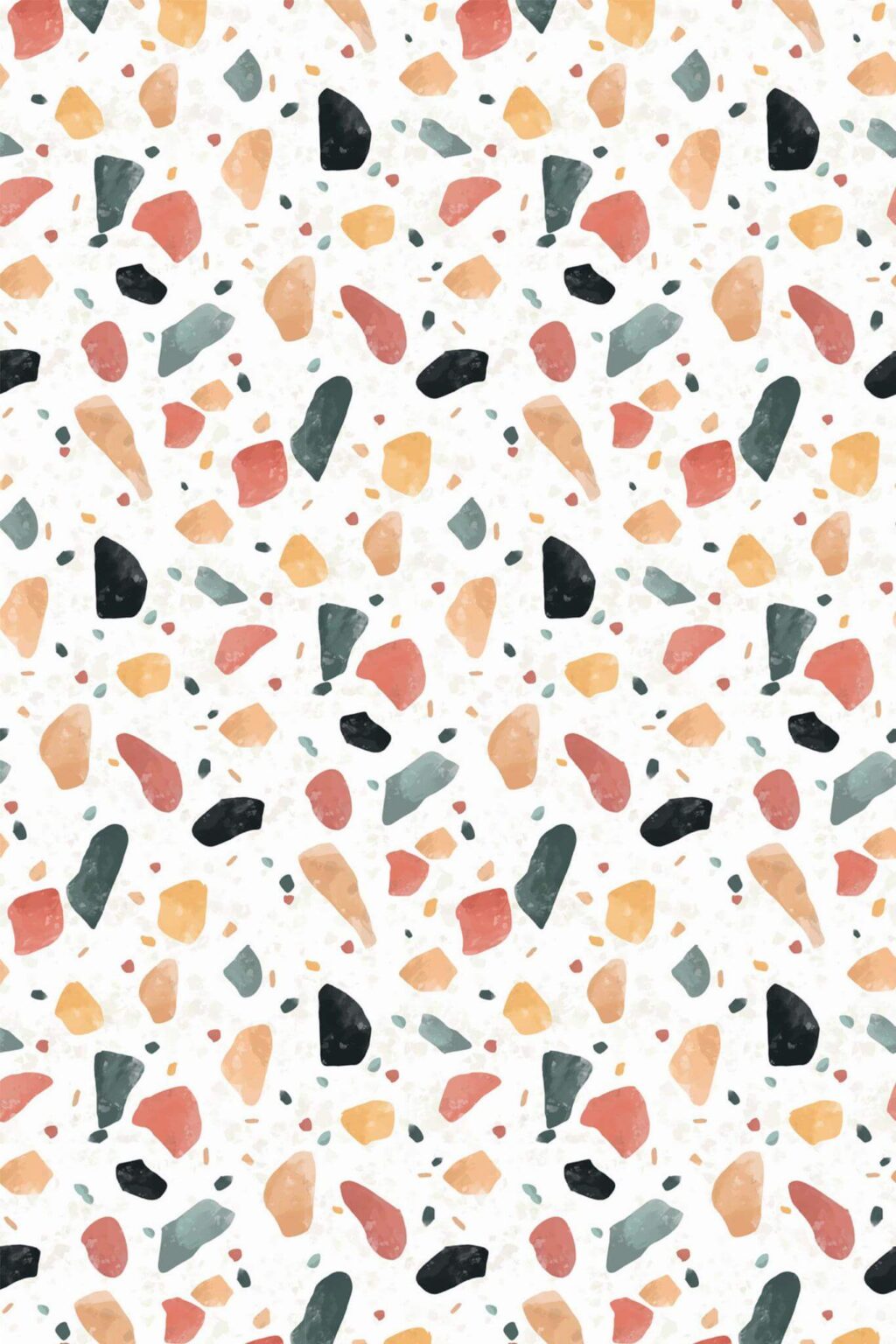 Terrazzo hand painted Wallpaper Peel and Stick or NonPasted