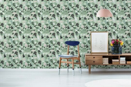 Green terrazzo stick on wallpaper
