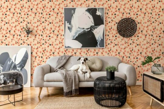 Orange terrazzo wallpaper for walls