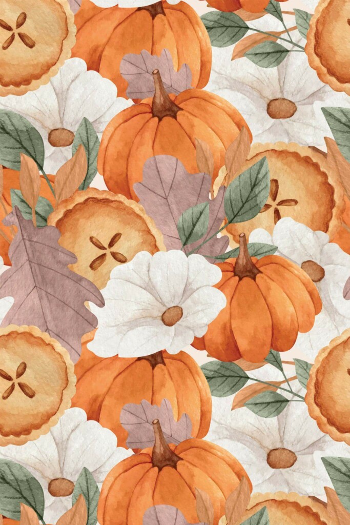Pattern repeat of Thanksgiving pattern abstract removable wallpaper design