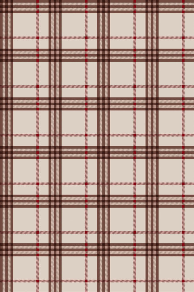 Pattern repeat of Thanksgiving plaid removable wallpaper design