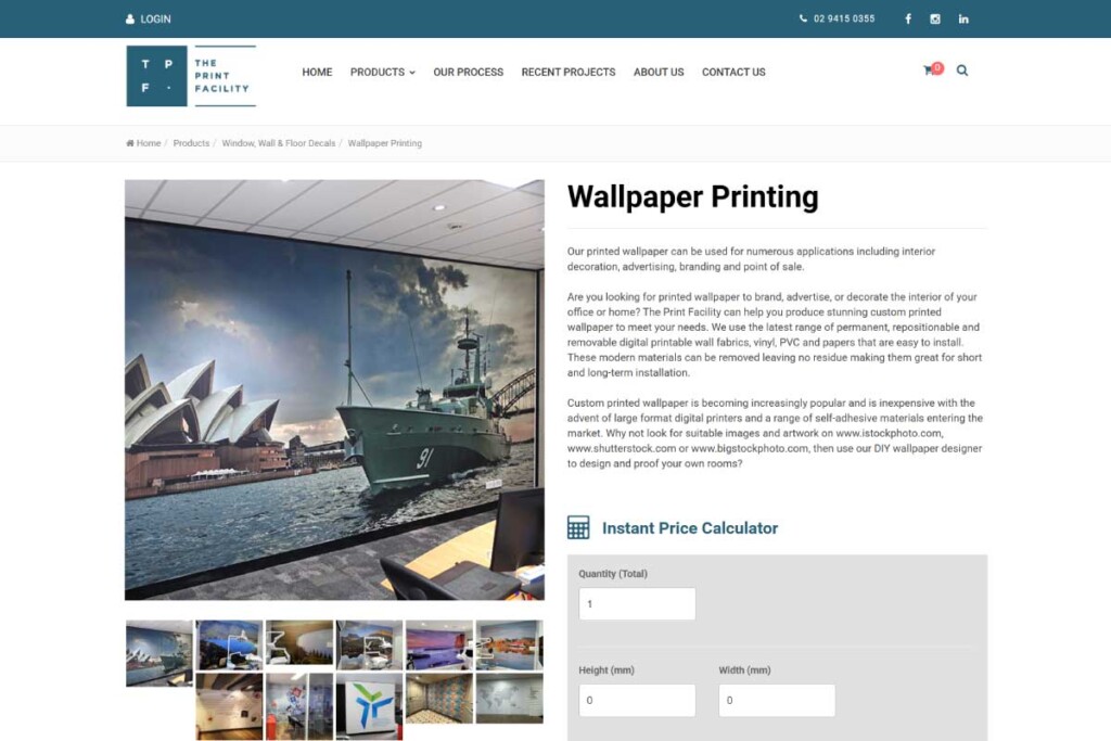 The Print Facility print on demand wallpaper service