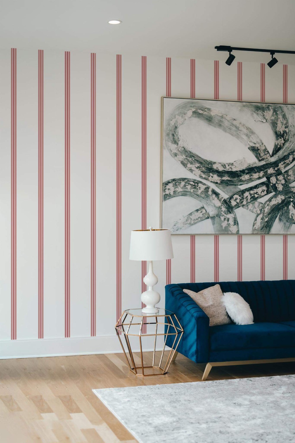 Ticking stripe Wallpaper Peel and Stick or NonPasted