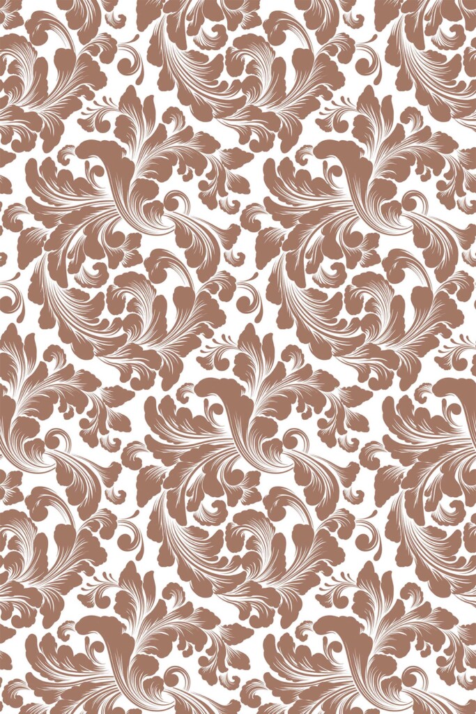 Fancy Walls Brown Damask unpasted wallpaper