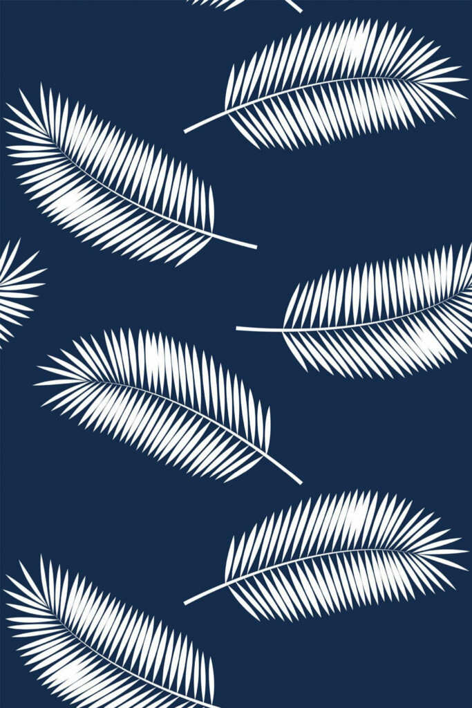 Pattern repeat of Tossed palm removable wallpaper design