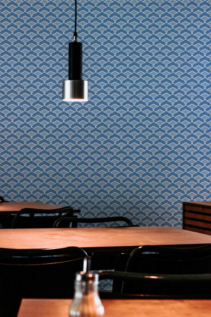 Fancy Walls Blue Geometric peel and stick wallpaper for restaurant