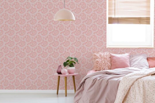Pink paisley removable wallpaper from Fancy Walls