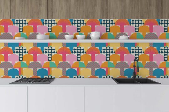 Removable Psychedelic Shroom Spectrum wallpaper from Fancy Walls