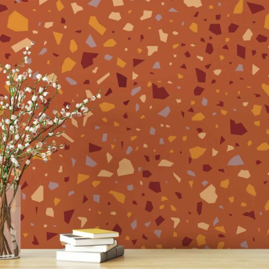 Bright terrazzo print removable wallpaper