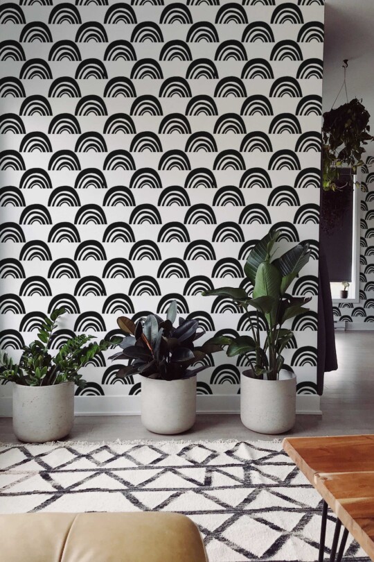 Black and white Rainbow unpasted wallpaper from Fancy Walls