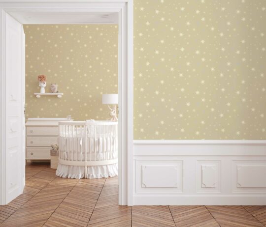 Fancy Walls nursery wallpaper for walls with brown star design