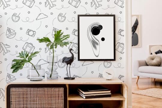 black and white game room peel and stick removable wallpaper