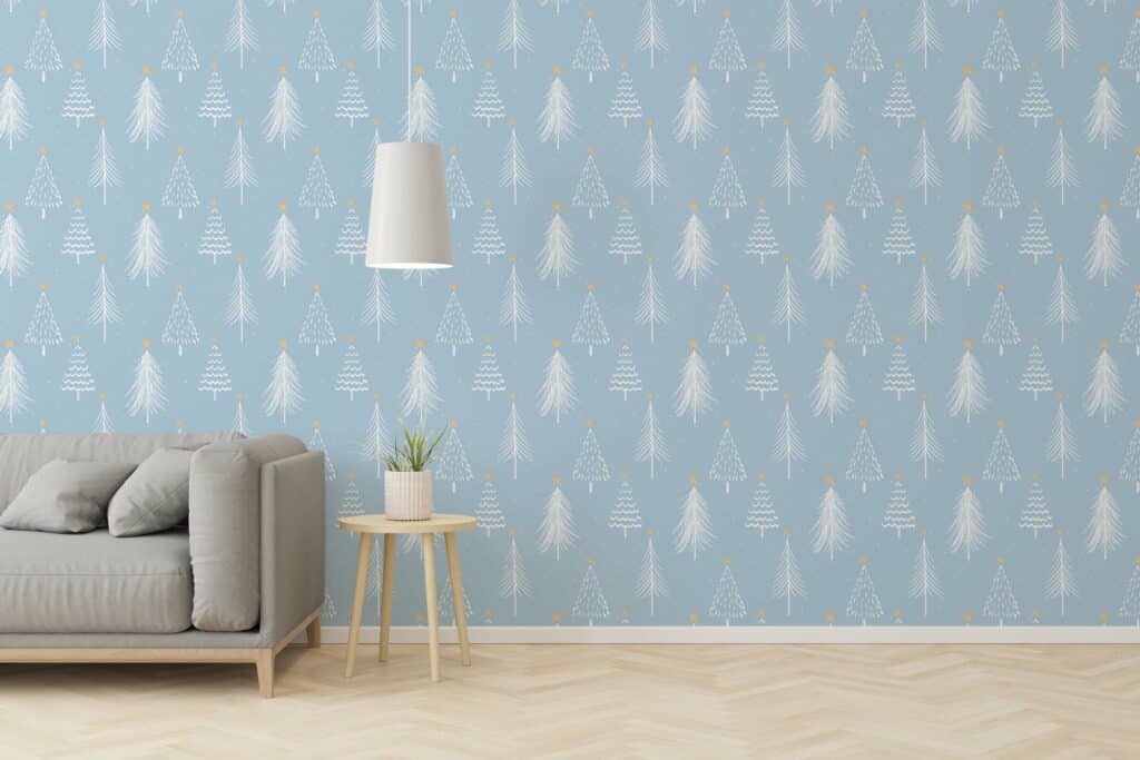 blue and white stick and peel wallpaper