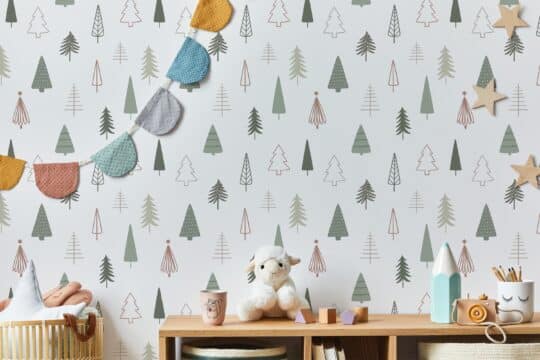 green christmas unpasted wallpaper