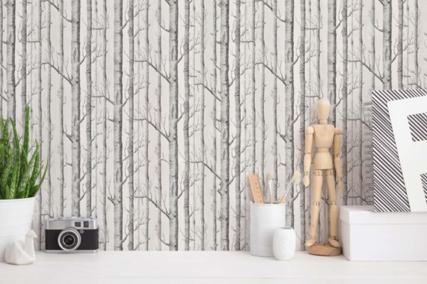 Seamless trees peel stick wallpaper