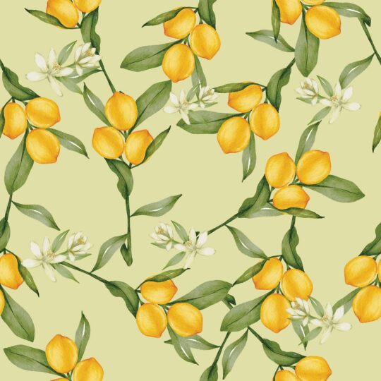 yellow lemon unpasted wallpaper