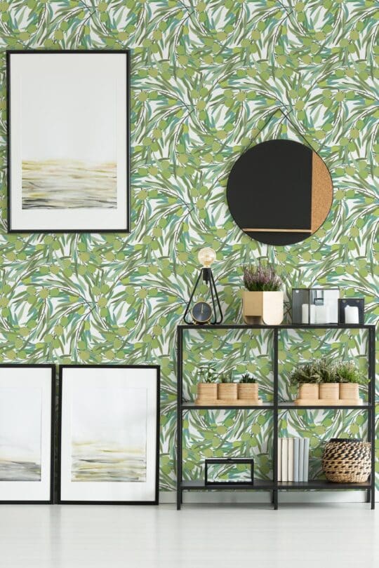 green olive unpasted wallpaper