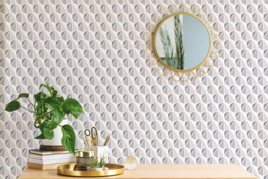 Gray modern geometric temporary wallpaper