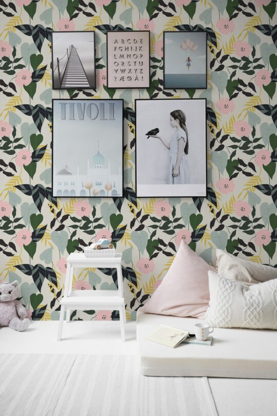 Multicolor floral and botanical peel stick wallpaper