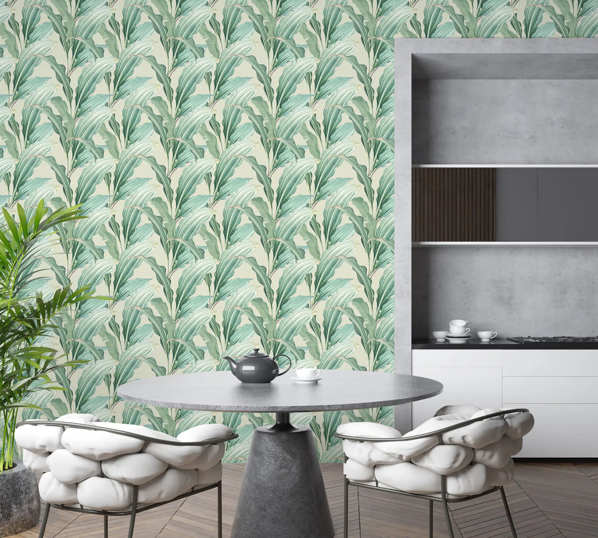 green leaf wallpaper design