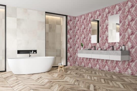 pink bathroom peel and stick removable wallpaper